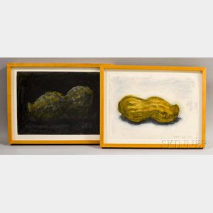 Aaron Fink (American, b. 1955) Two Peanut Paintings