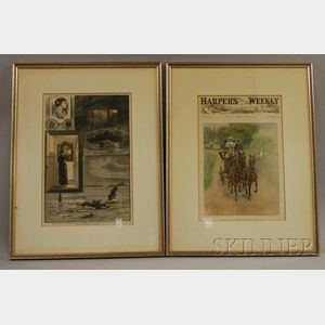 Eleven Framed Hand-colored 19th Century Periodical Illustrations Depicting Newport Rhode Island