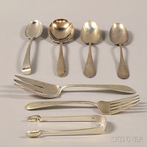 Seven Assorted Sterling Silver Flatware Serving Items