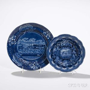 Two Transfer-decorated Staffordshire Plates