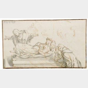 Continental School, 18th/19th Century Lot of Four Figural Scenes, Including Death of the Virgin, Artists ...