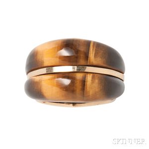 14kt Gold and Tiger's-eye Ring