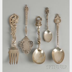Five Sterling Silver Serving Items