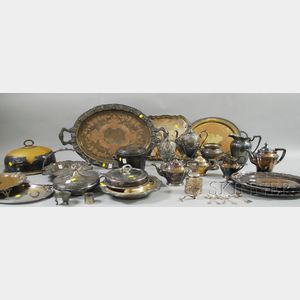 Large Group of Silver-plated Tableware