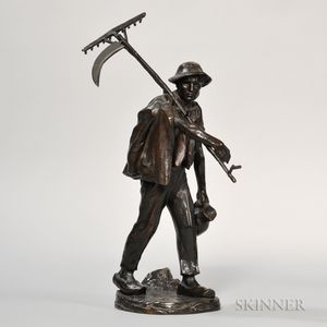 Hans Muller (Austrian, 1873-1937) Bronze Figure of a Harvester
