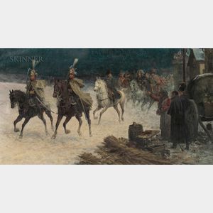 Jan Chelminski (Polish, 1851-1925) Rheims Campaign de France 1814
