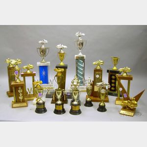 Collection of Eighteen Auto Racing Trophies.