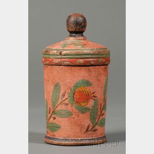 Small Lehnware Painted Covered Canister