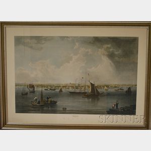 Eleven Framed Mostly Hand-colored Reproduction Boston and New England View Prints