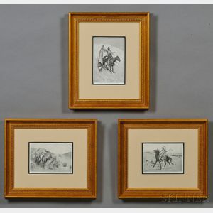 Three Frederick Remington Indian Prints