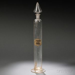 Blown Colorless Glass Bottle with Stopper