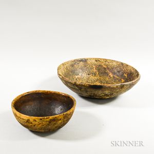Two Turned Burl Bowls