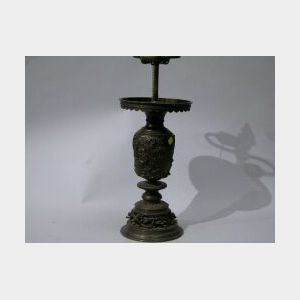 Chinese Bronze Table Lamp Base.