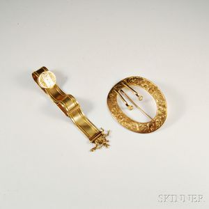 Two Pieces of 10kt Gold Jewelry