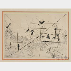 Benson, Frank Weston (1862-1951) Blackbirds and Rushes
