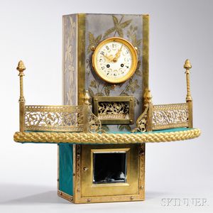French Clock with Brass Corner Shelf