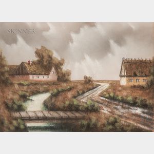 Danish School, 20th Century Framed Pastel Landscape