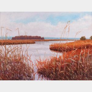 Robert Longley (American, b. 1951) Marsh View.