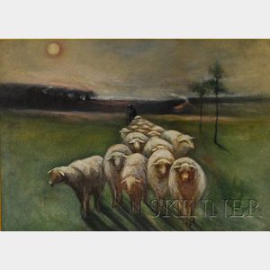 American School, 19th/20th Century Sheep Heading Home.