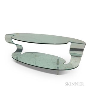 Fiam Italia Post Modern Sculpted Glass Coffee Table