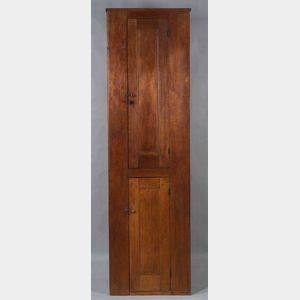 Shaker Pine Red Stained Recessed Panel Cupboard