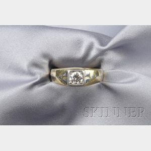Gentleman's 18kt Gold, Platinum, and Diamond Ring