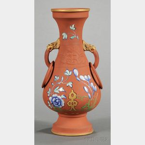 Wedgwood Chinese Style Rosso Antico Vase