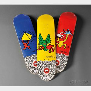 After Keith Haring (American, 1958-1990) Three Skate Decks from the Alien Workshop.