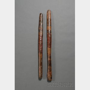 Two Australian Aborigine Carved Wood Implements