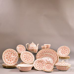 Extensive Group of Royal Crown Derby "Rougemont" Porcelain Dinnerware. 