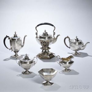 Six-piece Shreve, Crump & Low Co. Sterling Silver Tea and Coffee Service