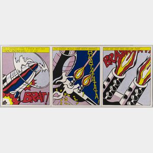 After Roy Lichtenstein (American, 1923-1997) As I Opened Fire... /A Triptych