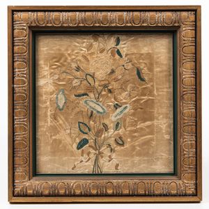 Foliate Needlework Picture on Silk