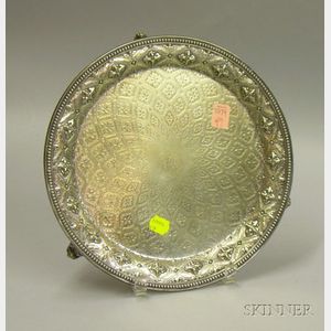 Victorian Renaissance Revival Silver Plated Footed Salver.