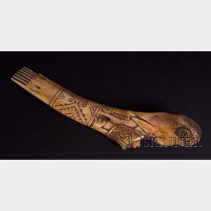 Pre-Columbian Carved Bone Comb