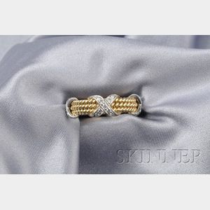 18kt Gold, Platinum, and Diamond Band, Schlumberger, Tiffany & Co.