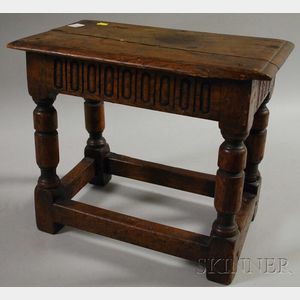 English Carved Oak Joint Stool