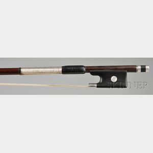 French Silver Mounted Violin Bow, Ascribed to Joseph Henry