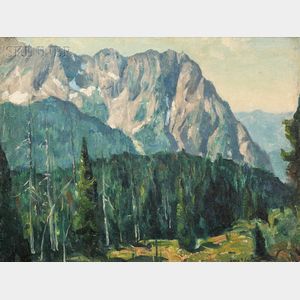 John Fabian Carlson (American, 1875-1947) "Grim Barriers" (Tattosh Range, Rainier National Park)