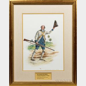 Framed Original Don Troiani Watercolor Figure Study of a Spanish Soldier from the Louisiana Regiment