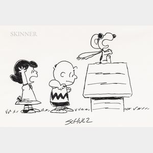 Charles M. Schulz (American, 1922-2000) Lucy, Charlie Brown, and Snoopy