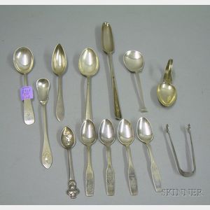 Approximately Thirteen Pieces of Sterling and Silver Plated Flatware
