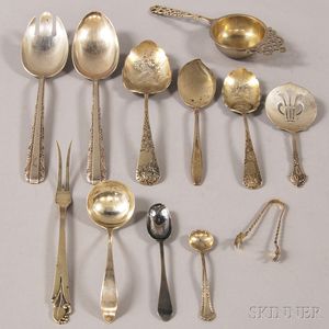 Twelve Assorted Mostly Sterling Silver Flatware Items