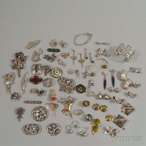 Group of Modern Sterling Silver and Silver-tone Jewelry