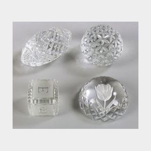 Four Waterford Paperweights