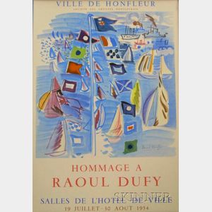 Framed 1954 Raoul Dufy Exhibition Poster