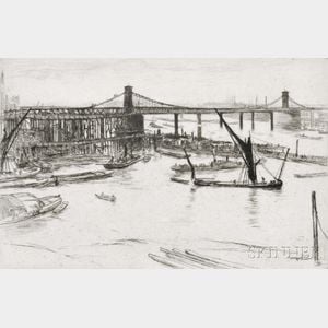 James Abbott McNeill Whistler (American, 1834-1903) Old Hungerford Bridge
