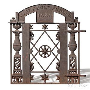 Cast Iron Gate with Urns and Flowers