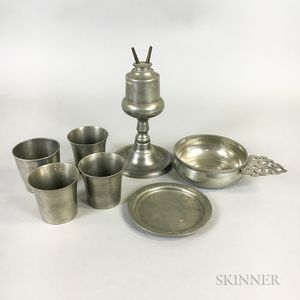 Seven Pieces of American Pewter Tableware