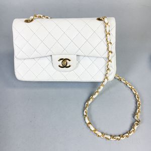 Chanel White Leather Handbag